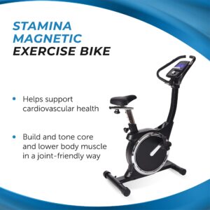 Stamina Magnetic Exercise Bike 345 - Fitness Bike with Smart Workout App - Exercise Bike for Home Workout - Up to 250 lbs Weight Capacity