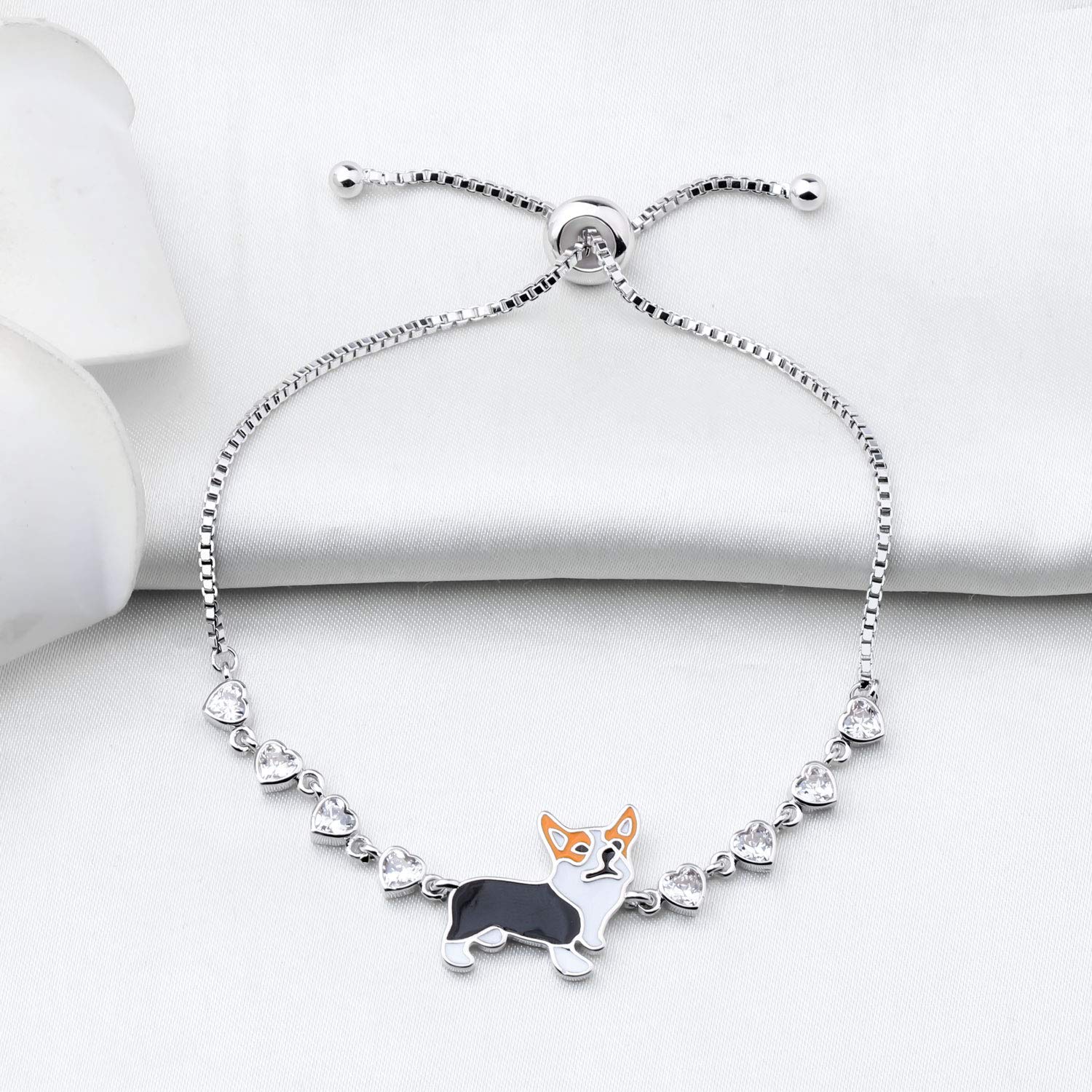 MAOFAED Corgi Gift Corgi Owner Gift Corgi Bracelet Dog Mom Gift Pet Owner Gift Corgi Charm Gift fot Corgi Lover (corgi copper br silver)