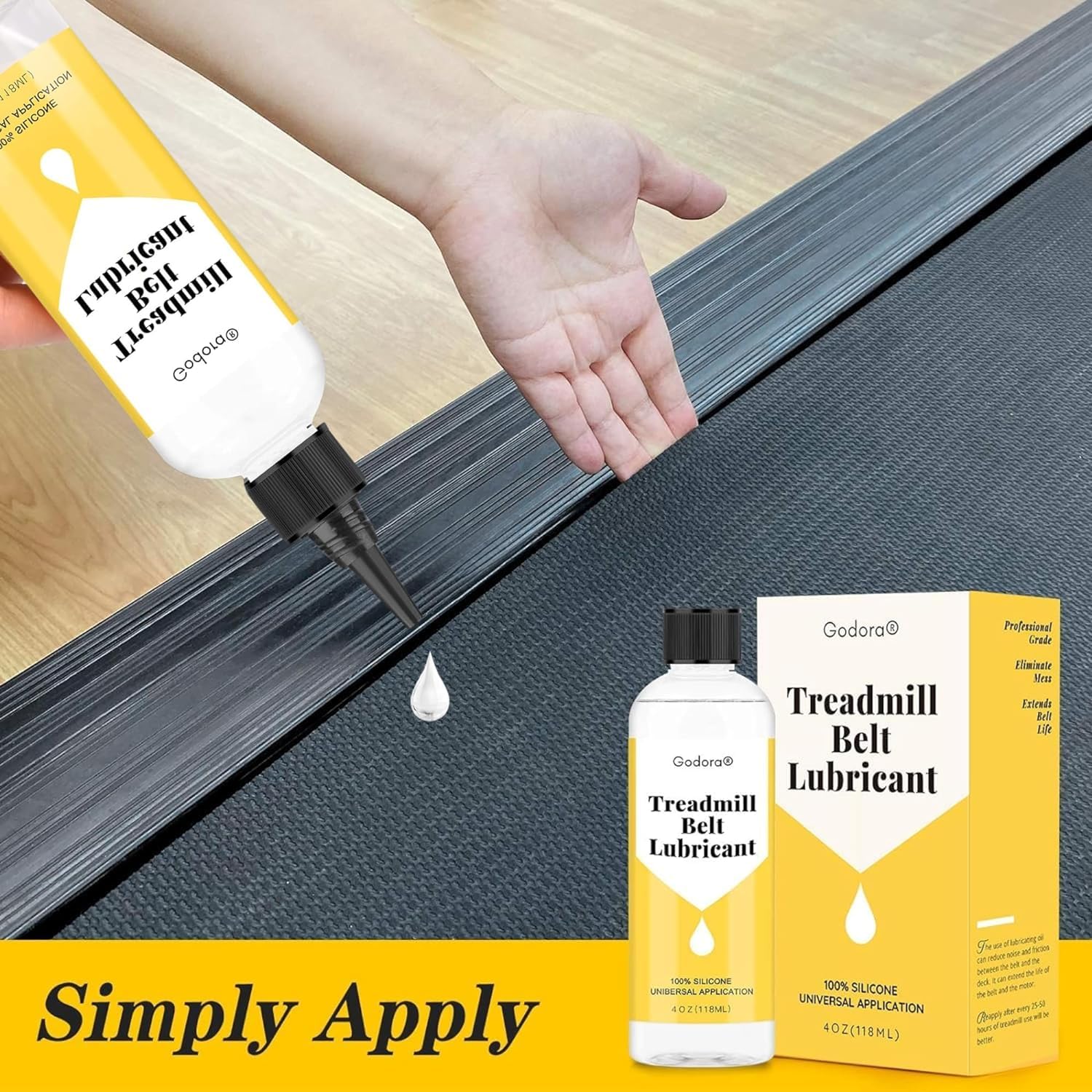 Premium 100% Silicone Lube 4 Ounces for Treadmill Belt Lubrication, Easy to Apply Lubricant Oil, Suitable for Nearly All Type of Treadmills