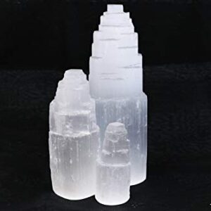 Selenite Crystal Towers for Reiki, Healing, and Energy Charging | Made in Morocco | Selenite Iceberg Charging Towers Crystal Skyscraper (4 Inch (Pack of 1))