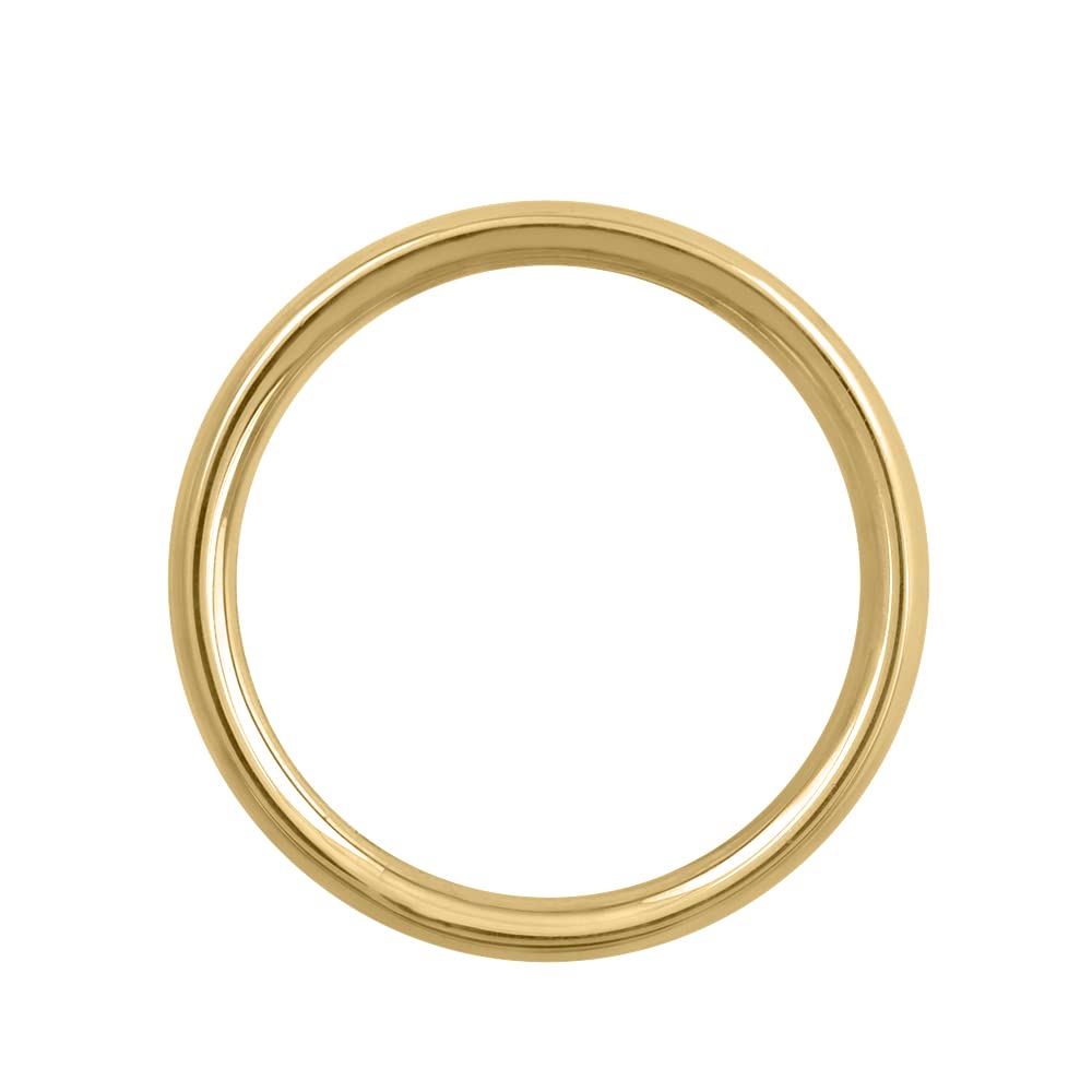 FINEROCK 14K Yellow Gold 4mm Plain Wedding Band (Ring Size 5.25)