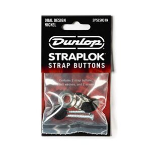 Jim Dunlop Straplok Dual Design Strap Button Set-Nickel-2/Set (2PSLS031N)