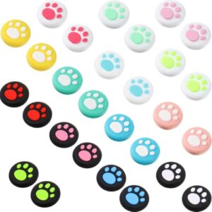 sumind 28 pieces cat thumb grips caps replacement cat claw joystick cap silicone cat analog stick cover compatible with ps5 ps4 ps3 ps2 xbox 360 xbox one controllers