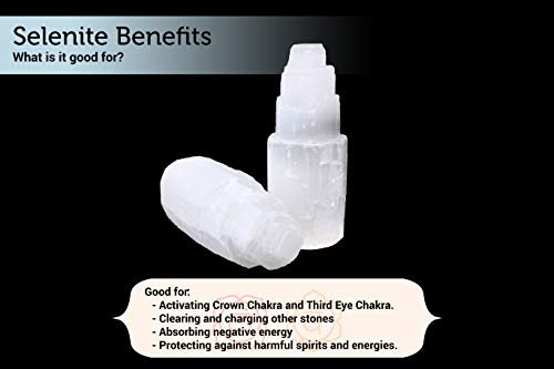 Selenite Crystal Towers for Reiki, Healing, and Energy Charging | Made in Morocco | Selenite Iceberg Charging Towers Crystal Skyscraper (4 Inch (Pack of 1))