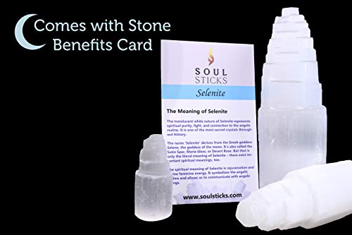 Selenite Crystal Towers for Reiki, Healing, and Energy Charging | Made in Morocco | Selenite Iceberg Charging Towers Crystal Skyscraper (4 Inch (Pack of 1))