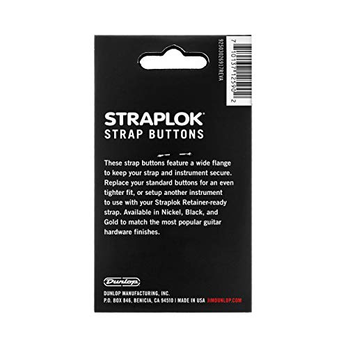 Jim Dunlop Straplok Dual Design Strap Button Set-Nickel-2/Set (2PSLS031N)