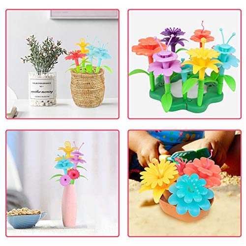 CENOVE Toddler Toys for 3 4 5 6 7 Year Old Girls and Boys,Flower Garden Building Toy with Carry Box, STEM Toys for Preschool Children Educational Activity