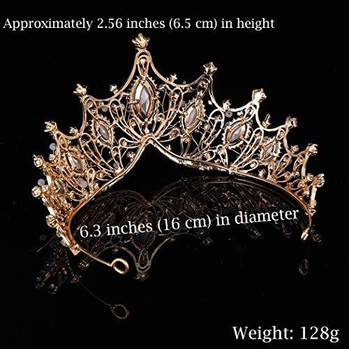 COCIDE Gold Crown for Women Baroque Queen Crown and Tiara for Girls Crystal Headband Mermaid Crown Princess Hair Accessories for Bride Birthday Party Bridesmaids Halloween Costume Cosplay