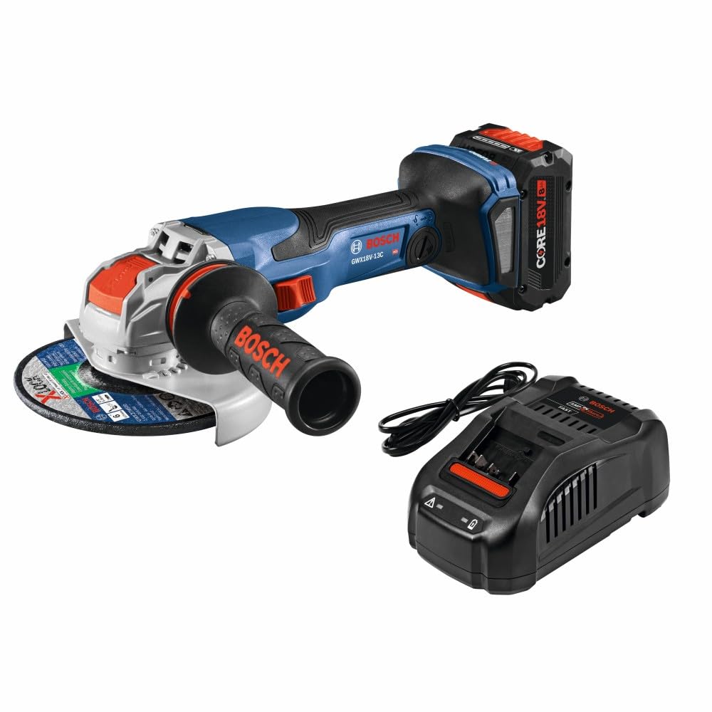 BOSCH GWX18V-13CB14 PROFACTOR™ 18V X-LOCK Connected-Ready 5 – 6 In. Angle Grinder Kit with (1) CORE18V® 8 Ah High Power Battery