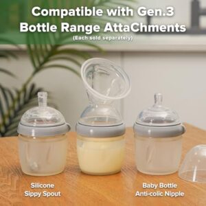 haakaa Gen.3 Manual Breast Pump Upgraded Multifuctional Silicone Breast Pump for Breastfeeding Moms to Collect Breast Milk Reusable(5.4oz/160ml, Grey)