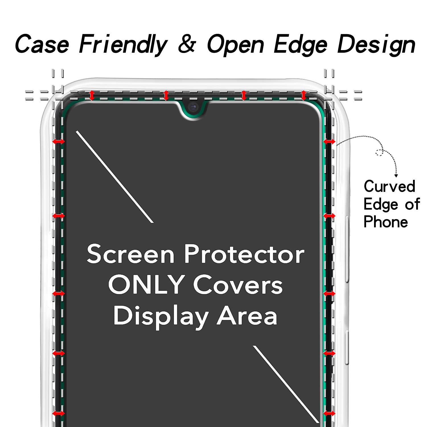 KATIN [2-Pack] Designed For Samsung Galaxy A42 5G Tempered Glass Screen Protector, 9H Hardness, Case Friendly