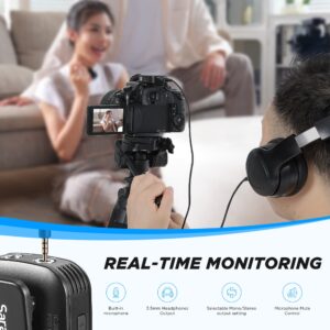 Saramonic Mini Wireless Lavalier Microphone, Blink500 ProX Q20 Dual-Channel Lapel Mic for Camera DSLR Phone Tablet PC Video Recording Facebook YouTube Podcast Vlog Interview Live (2TX+RX)