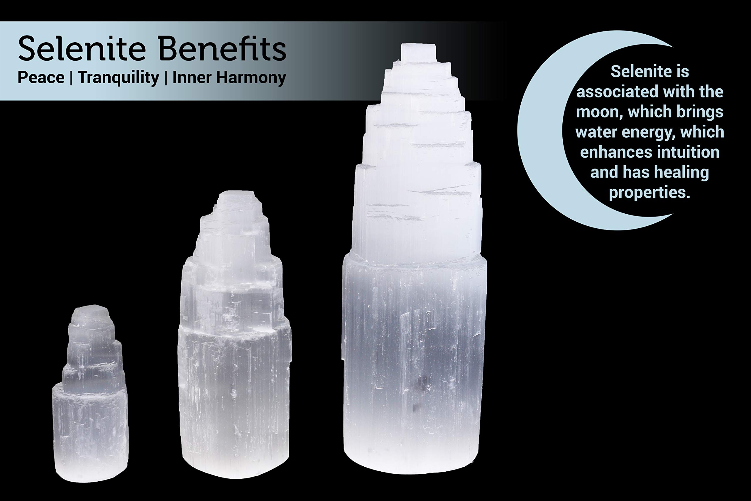 Selenite Crystal Tower for Reiki, Healing, and Energy Charging | Made in Morocco | Selenite Iceberg Charging Towers Crystal Skyscraper (2 Inch)