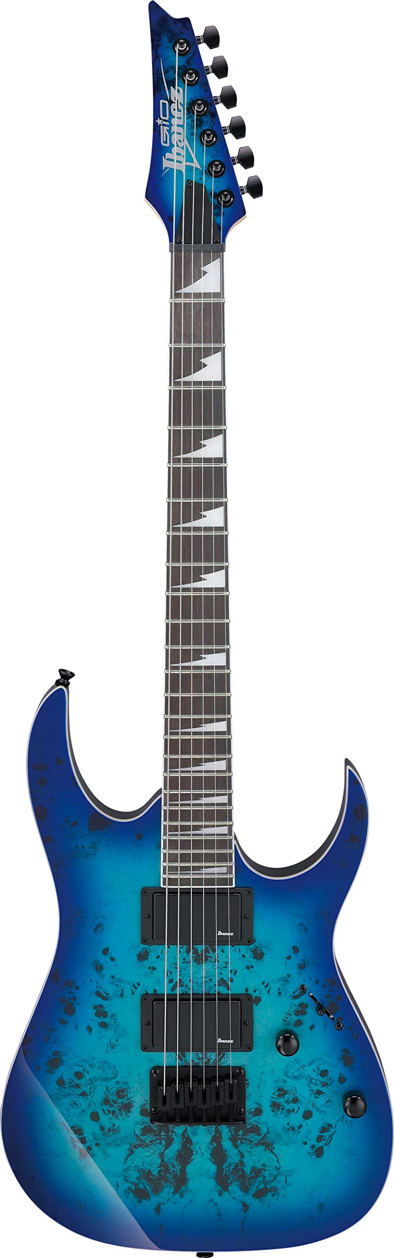 Ibanez GRG 6 String Solid-Body Electric Guitar, Right, Aqua Burst, Full (GRGR221PAAQB)