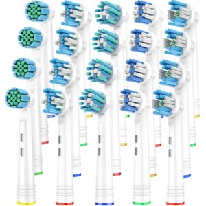 brush heads replacement compatiable for oral b barun,electric toothbrush heads with dupont bristles contain precision,floss,cross,3d clean compatible with oral-b 7000/pro 1000/9600/ 5000/3000/8000