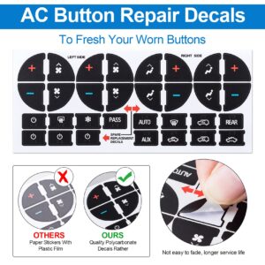 PAGOW 8 Sheets Replacement AC Dash Button Repair Sticker for Chevy SUV Fixing Ruined Faded Control Radio Decal Truck Accessories,2 Styles