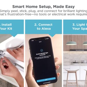 BLACK+DECKER Works with Alexa Smart Under Cabinet Lighting, Adjustable LEDs, 24" Bar, White