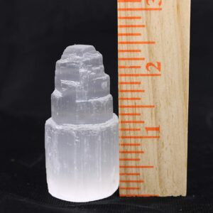 Selenite Crystal Tower for Reiki, Healing, and Energy Charging | Made in Morocco | Selenite Iceberg Charging Towers Crystal Skyscraper (2 Inch)