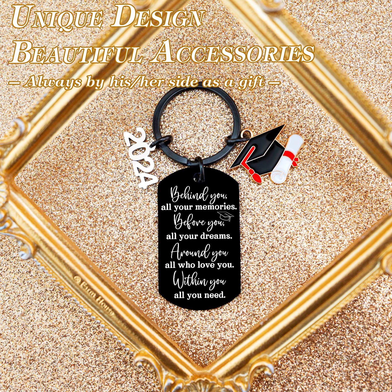 2024 Graduation Gifts for Boys Girls Him Her Class of 2024 Gift Keychain Bulk For College Seniors Guys Women Men Masters High School Student Presents for Nursing Law Female Male from Best Friend