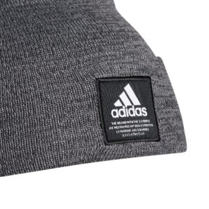 adidas Men's Amplifier Fold Beanie, Carbon-Grey Twist/Black/White F21, One Size