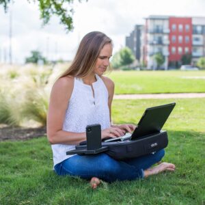 BIRDROCK HOME Multi-Tasking Lap Desk with Memory Foam Cushion | USB Light and Mouse Pad | Fits Laptops Up to 15" | Tablets Up to 9.6" | Smartphones Up to 4" | Black Spackle Top | Home Office