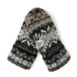 Freyja Canada Warm Women Knit Mittens 100% Icelandic Wool Fleece Lined dark chocolate, One Size