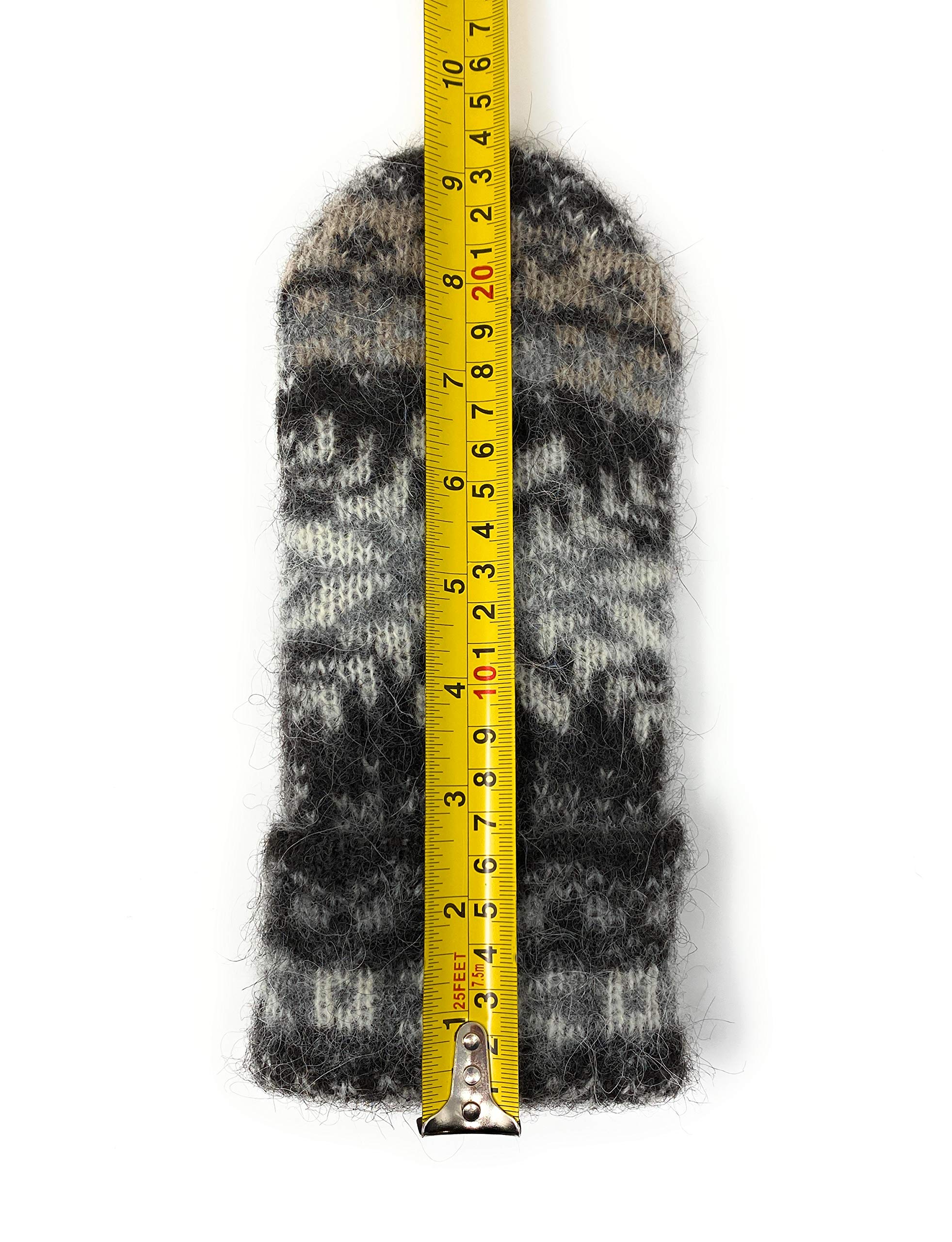 Freyja Canada Warm Women Knit Mittens 100% Icelandic Wool Fleece Lined dark chocolate, One Size