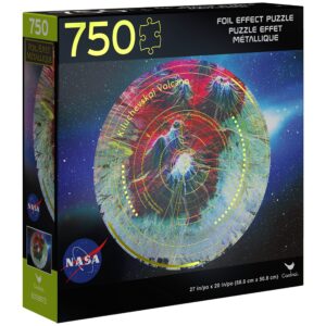 Spin Master NASA, 750-Piece Foil Effect Jigsaw Puzzle Kiluchevskoi Volcano Novelty Galaxy Astronaut Space Themed, for Kids and Adults Aged 12 and up