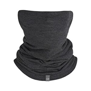 Icebreaker Merino Flexi Chute Ski Neck Gaiter For Women, Men, 100% Merino Wool - Comfortable, Versatile Neck Warmer Buff And Snowboard Face Mask - Breathable, Warm Gaiters For Adults - Jet Heather