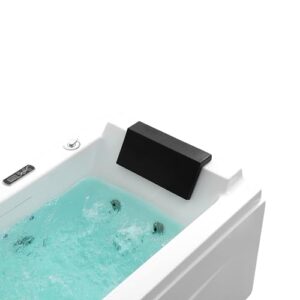 67 in Whirlpool Bathtub,Empava Jetted Tub with Heater,Hydro Massage Bathtub with 9 Water Jets+8 Air Jets,SPA Bathtub with Waterfall,Whirlpool Tub with Light,LED Control Panel