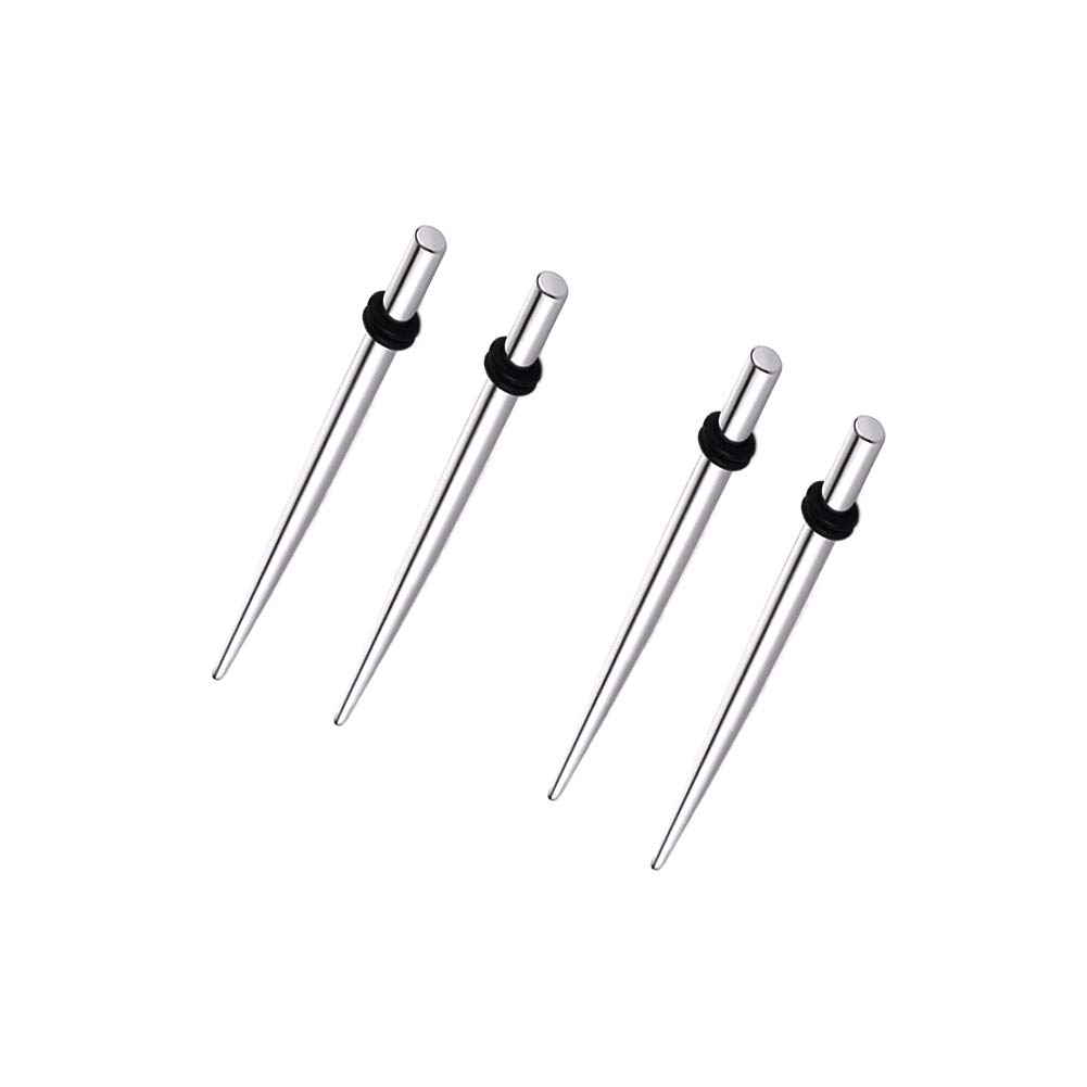 HEKEUOR 16g Stainless Steel O-Ring Taper Earring Ear Gauges Stretcher Piercing Jewelry 4 Pieces