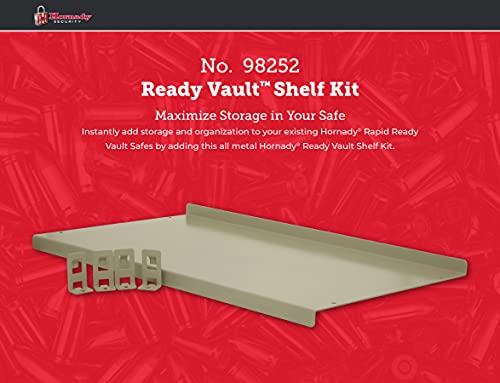 Hornady Ready Vault Shelf Kit, 98252 - Sturdy, Metal Shelf Designed for The RAPiD Safe Ready Vault - 100 Pound Weight Capacity to Safely Hold Gun Safe Accessories, Ammo, or Other Heavy Items