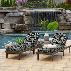 Arden Selections ProFoam Essentials Outdoor Chaise Lounge Cushion 72 x 21, Ashland Black Jacobean