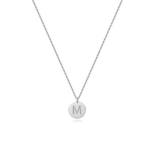 Aimber M Necklace,Initial Necklace for Women,Letter Necklace for Women(Silver,M)