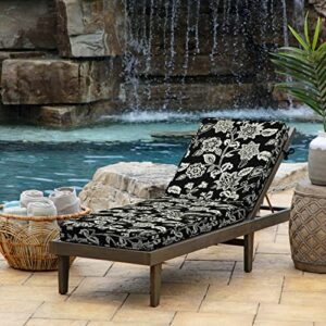 Arden Selections ProFoam Essentials Outdoor Chaise Lounge Cushion 72 x 21, Ashland Black Jacobean