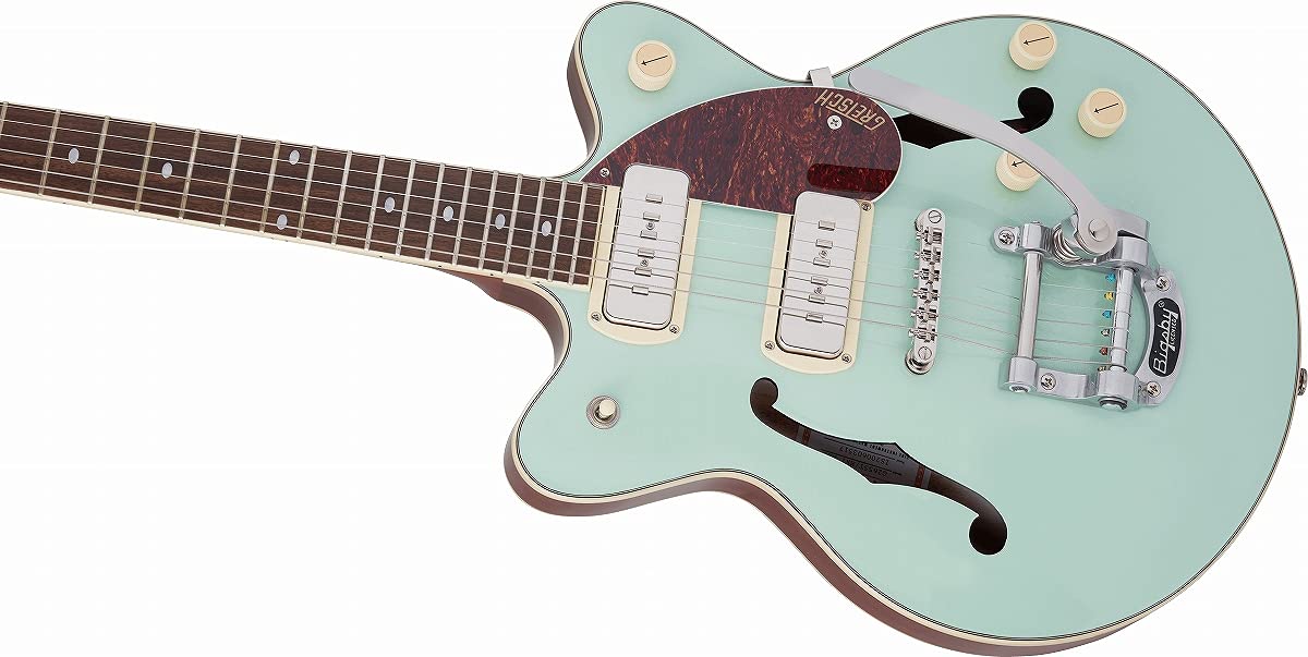 Gretsch G2655T-P90 Streamliner Center Block Jr. Double-Cut P90 Two-Tone Mint Metallic and Vintage Mahogany Stain w/Bigsby