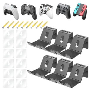 oivo controller wall mount holder for ps3/ps4/ps5/xbox 360/xbox one/s/x/elite/series s/series x controller, pro controller, foldable wall mount for video game controller&headphones -6 pack