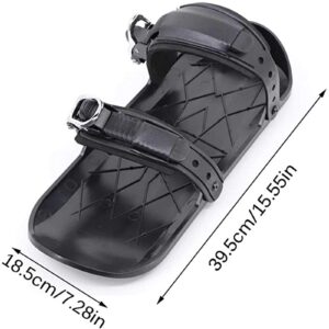 Ski Skates, Adult Winter Outdoor Black Snowshoes Anti-Slip Foot Panels Mini Ski Skates Portable Snowboard Sled Shoes Adjustable Sports Skiing Shoes