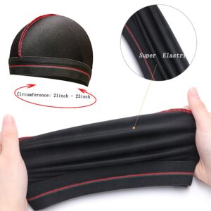 Velvet Durag for Men Wave Cap Velvet Dorag for Men Women 360 Wave (Black)