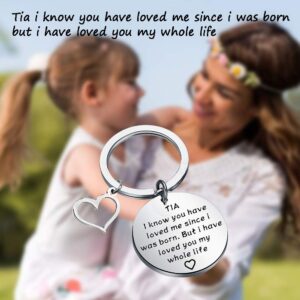 Tia Keychain Auntie Gift Tia Birthday Gift Tia Gifts from Niece Nephew Gift for Tia (Tia i know)