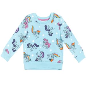 my little pony toddler girls french terry pullover sweatshirt light blue 5t