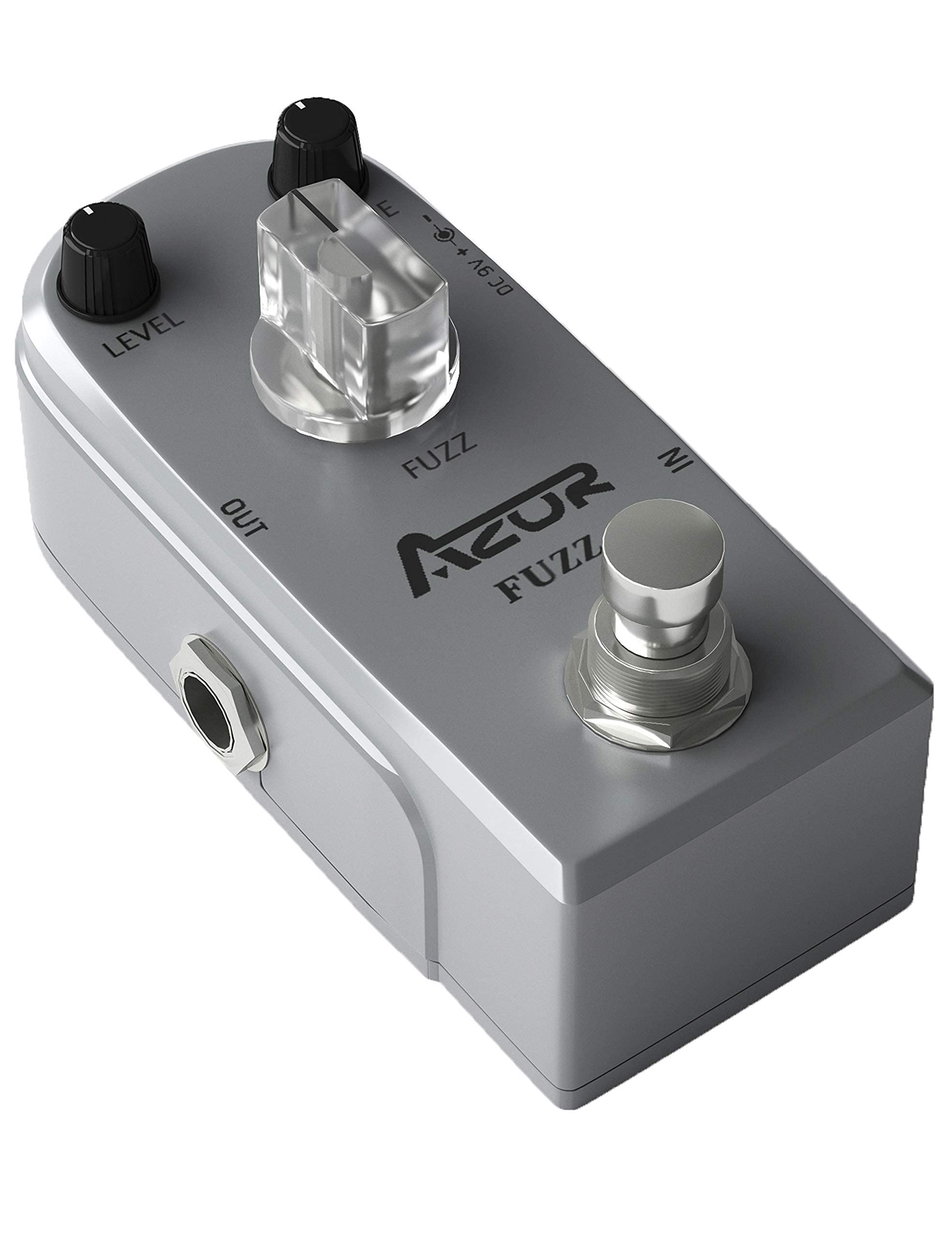 AZOR Pedal Power Adapter with Fuzz Mini Guitar Effect Pedal with Power Adapter True Bypass Aluminium-Alloy