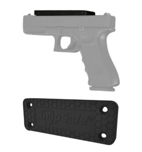 snapsafe magnetic gun mount 75912-non-scratch rubber coated gun magnet mount for pistols, handguns, revolvers, & firearm accessories - magnetic gun holder rated for 43 pounds, includes mounting screws