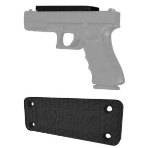 SnapSafe Magnetic Gun Mount 75912-Non-Scratch Rubber Coated Gun Magnet Mount for Pistols, Handguns, Revolvers, & Firearm Accessories - Magnetic Gun Holder Rated for 43 Pounds, Includes Mounting Screws