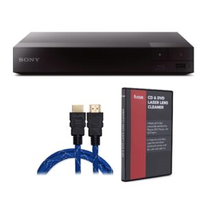 sony bdps1700 streaming blu-ray disc player (2016 model) bundle with cd/dvd lens cleaner and 6-foot hdmi cable with ethernet (3 items)