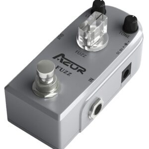 AZOR Pedal Power Adapter with Fuzz Mini Guitar Effect Pedal with Power Adapter True Bypass Aluminium-Alloy