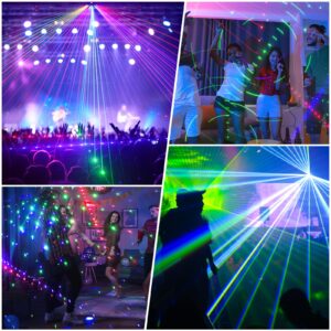 U`King Party Lights 9 Lens DJ Disco Ball RGB LED Stage Lighting with Sound Activated and Remote Control Laser Lights for Parties Birthday Wedding Karaoke Bar Stage Live Show