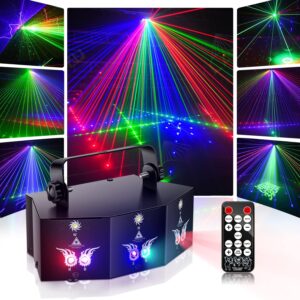 U`King Party Lights 9 Lens DJ Disco Ball RGB LED Stage Lighting with Sound Activated and Remote Control Laser Lights for Parties Birthday Wedding Karaoke Bar Stage Live Show