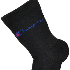 Champion womens Women's Mid Crew Compression Sport Socks, Black, 5 9 US