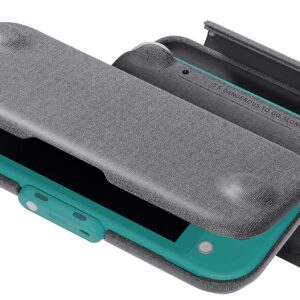 GENKI Force Field Lite - Dual Magnetic Flip Case for Switch Lite, Protective Vegan Leather Exterior with Built-in Ergonomic Grips